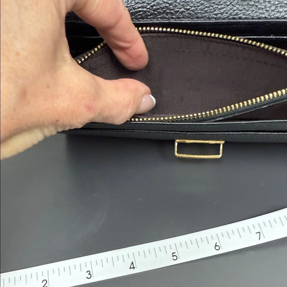 Vintage Miu Miu Black Leather Wallet with Gold Accent